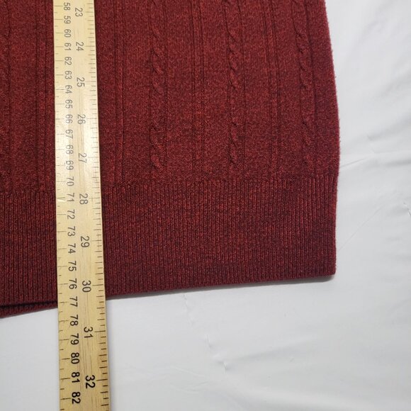 Vintage Dockers Mens Sweater Polo 3XLT Cable Knit Long Sleeve Collar Burgandy - Picture 12 of 12